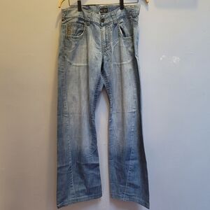 Armani Jeans Simin T Mens 34x28 Blue Denim Cotton Straight Leg Made In Italy